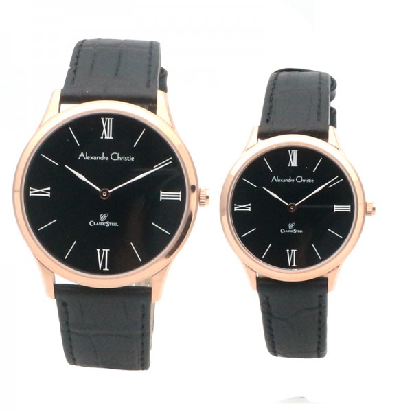 Alexandre Christie AC 8478 Rosegold Black Couple